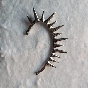 Silver Spiked Ear Cuff
